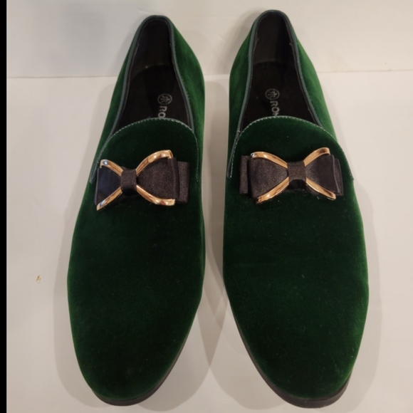 ROMA RIO green velvet bow front oxfords 9 - Picture 2 of 9